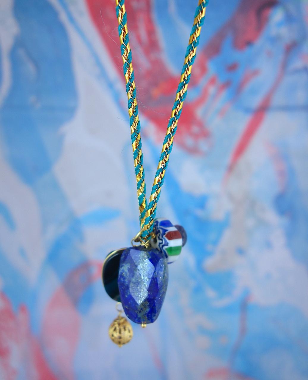 collier-sautoir-blue-maharadhah-roulotte-cordon-de-priere-indien-pierres-semi-precieuses-murano-grigri-talisman-bleu-canard